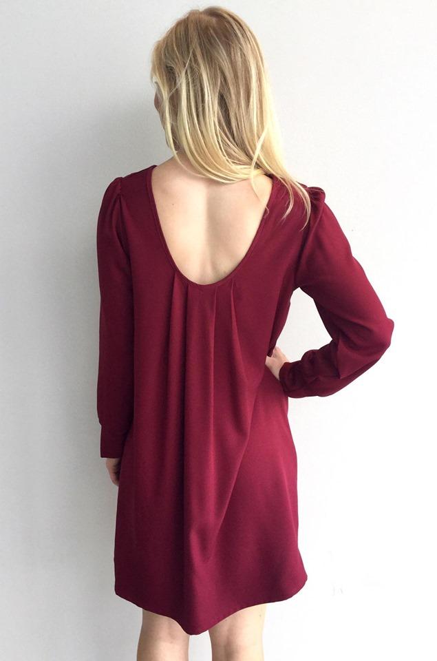 Pleated dress with long sleeve - Just Believe Boutique