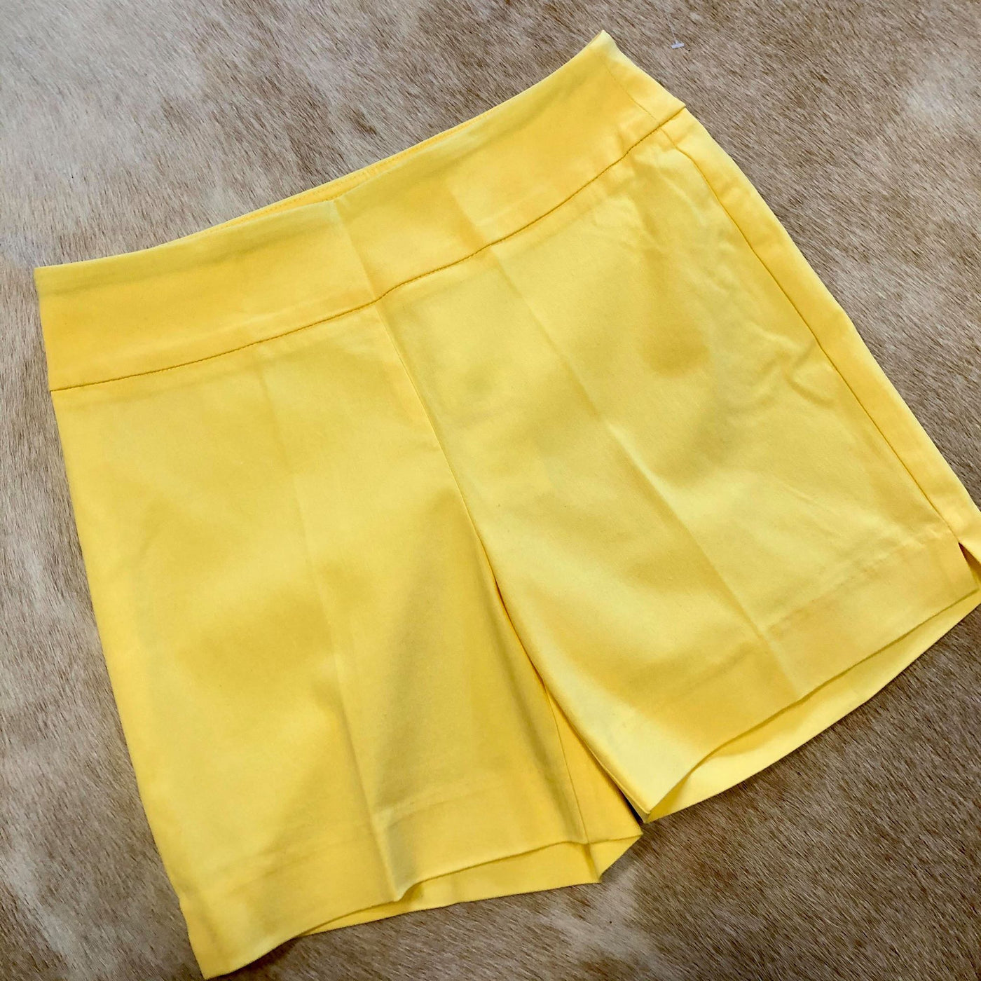 Yellow Pull On Shorts - Just Believe Boutique