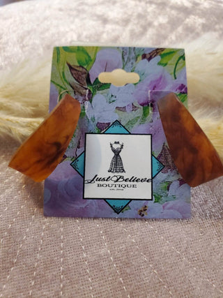 Marbled Acrylic Half loops - Brown - Just Believe Boutique
