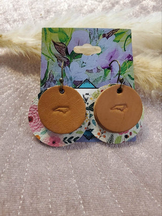 NC State Leather Earrings - Just Believe Boutique