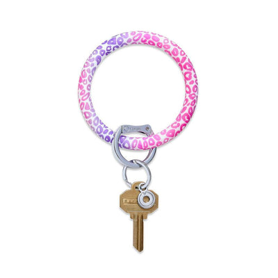 Pink Cheetah Silicone Key Ring - Just Believe Boutique