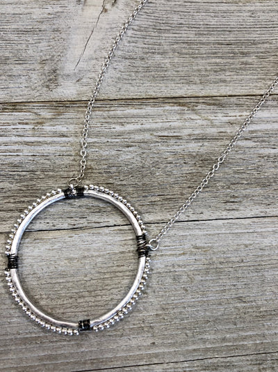 Short Silver Circle Necklace - Just Believe Boutique