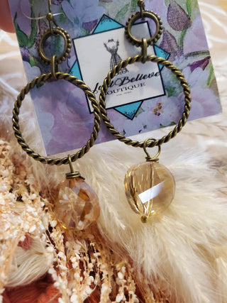 Round loop Iridescent Earring - Just Believe Boutique