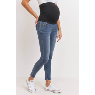 Stretch Maternity Skinny Jeans With Elastic Belly Band - Just Believe Boutique