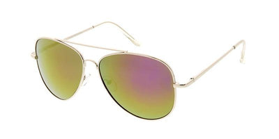 Metal Large Aviator Silver Frame Color Mirror Lens Sunglasses - Just Believe Boutique