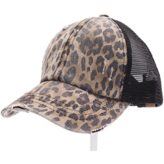 Washed Denim Criss Cross High Pony CC Ball Cap - Just Believe Boutique